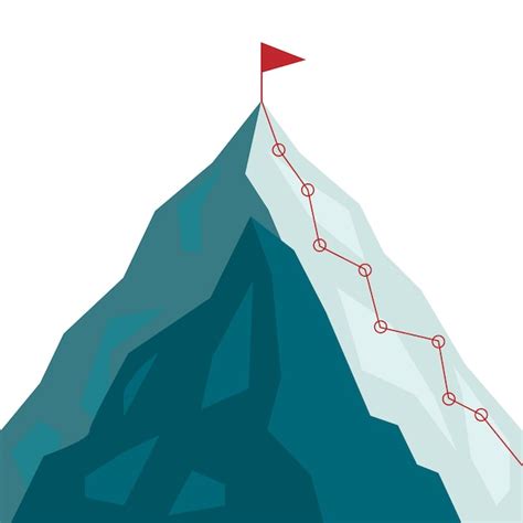 Rota De Escalada De Montanha Para O Pico Em Estilo Simples Caminho De