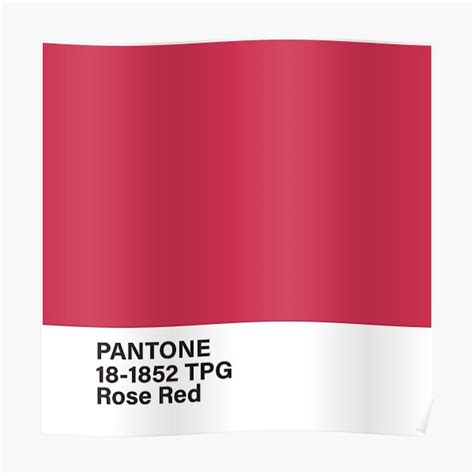 Pantone 18 1852 Tpg Rose Red Poster For Sale By Princessmi Com Redbubble