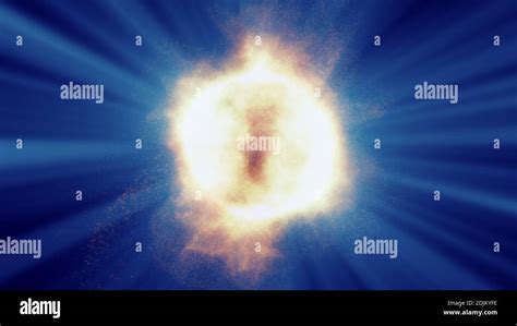 Abstract particles sun solar flare particles illustration 3d render Stock Photo - Alamy