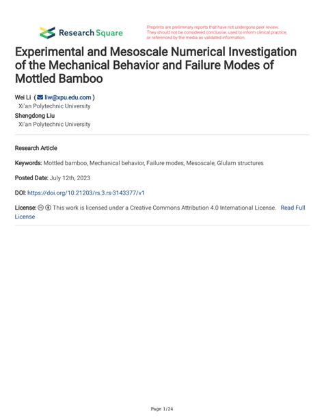 Pdf Experimental And Mesoscale Numerical Investigation Of The