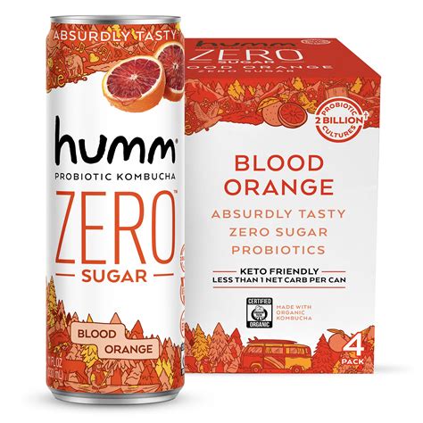 Buy Humm Probiotic Kombucha Zero Sugar Blood Orange No Refrigeration