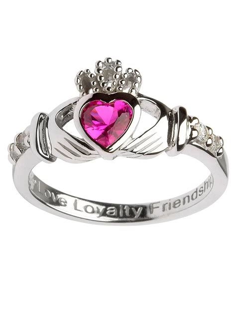 Claddagh Birthstone Ring January Garnet Blarney