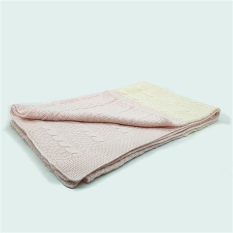 BABY CASHMERE RECEIVING BLANKET CABLE STITCH – PORTOLANO