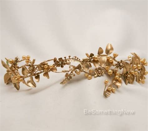 Gold Wedding Dress Sash of Golden Leaves - Be Something New