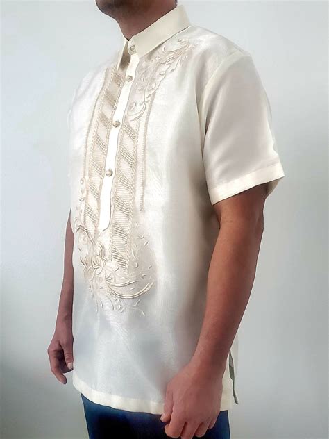 Barong Tagalog Linen Gusot Mayaman Filipino National Costume