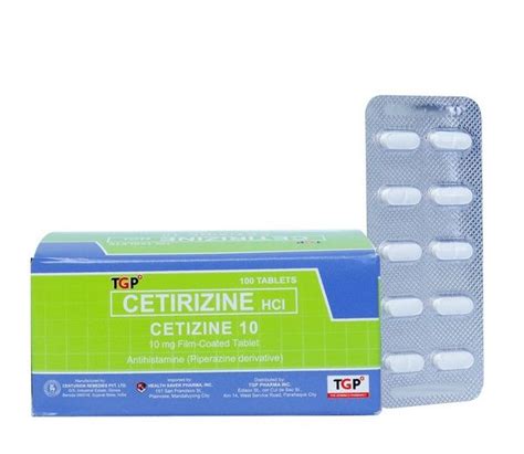 Cetizine Tgp Cetirizine 10mg 1 Box 100 Tablets Antihistamine For