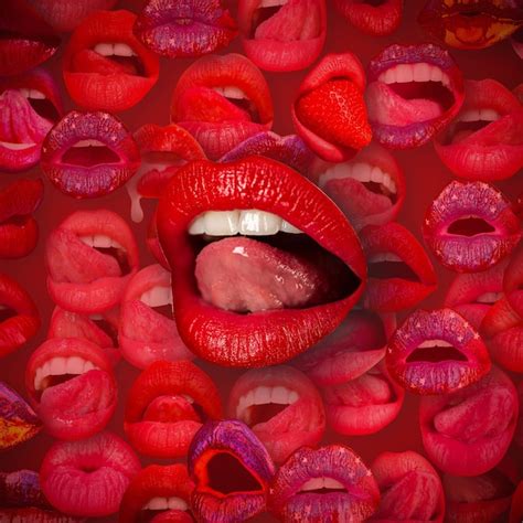 Labios Sensuales Labios Y Boca Labio Femenino En Fondo Rojo Labios