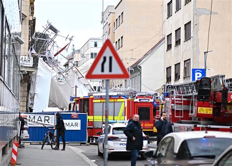 Galerija FOTO Strašna nesreća u centru Zagreba Srušila se skela str