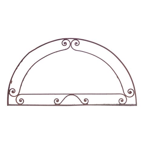 Antique Arched Spiraled Wrought Iron Transom Window | Olde Good Things
