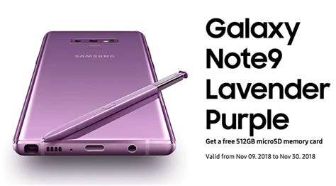 Samsung Galaxy Note9 In Lavender Purple Now Available With Free 512gb