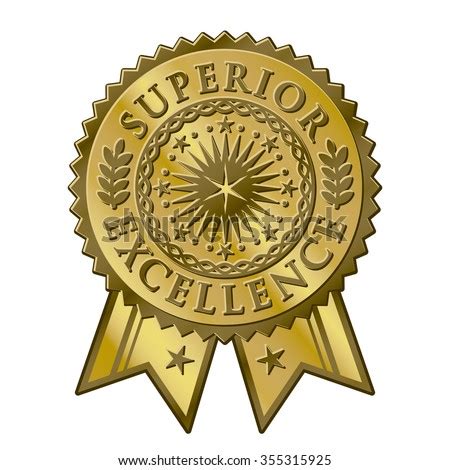 Gold Certificate Award Seal Superior Excellent Stock Vector