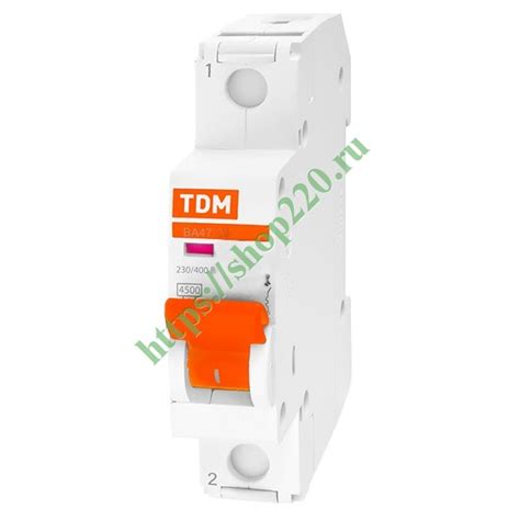 Автоматический выключатель TDM ВА47-29 1Р 16А 4,5кА характеристика C ...