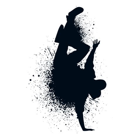 Break Dance Handstand Splash Paint Silhouette Png Svg Design For T Shirts