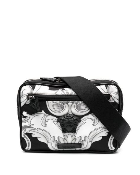 Versace Leather Medusa Baroque Print Belt Bag In Black For Men Lyst Uk