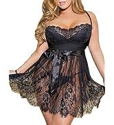 Amazon Ohyeah Plus Size Long Gown Lingerie Floral Lace Nightgown Lace Maxi Maternity Dress
