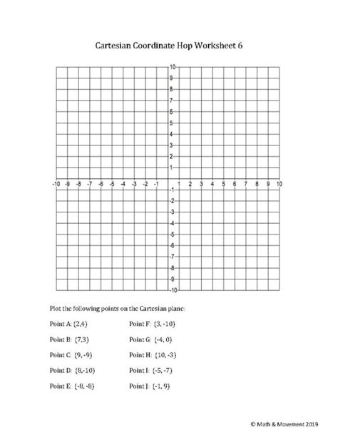 Cartesian Coordinate Hop Mat Math And Movement