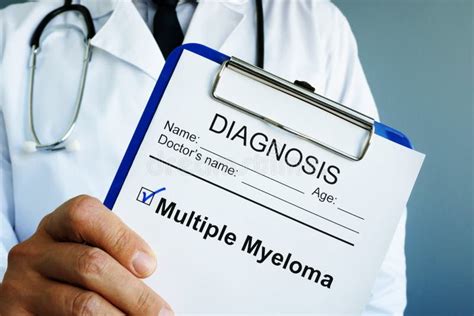 Doctor Holds Diagnosis Multiple Myeloma Stock Image - Image of ...