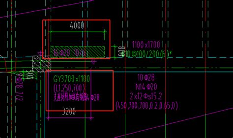 梁的原位标注gy37001100 L1250700和阴影区各表示什么 服务新干线答疑解惑