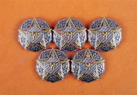 6x 32mm Western Texas Ranger Star Longhorn Gold Silver Conchos Set