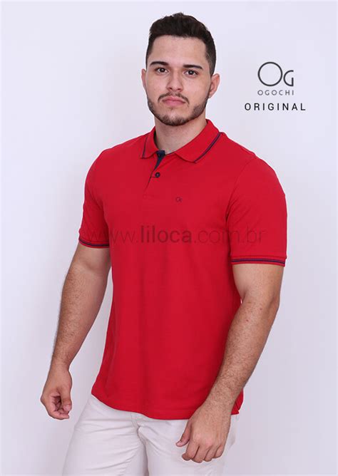 Camisa Polo Ogochi Essencial Slim Vermelho