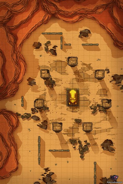 Desert Tomb Entrance D D Map For Roll And Tabletop Dice Grimorium