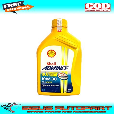 Jual SHELL ADVANCE AX5 10W30 0 8 L UNTUK MOTOR MATIC OLI SHELL MOTOR