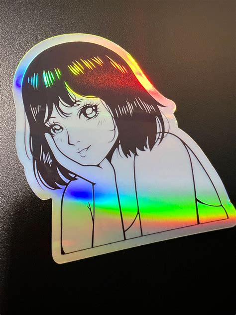 Pretty Anime Girl Sticker Holographic Anime Sticker Anime Girl Sticker