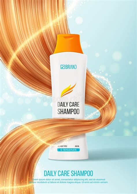 Promo Poster Of Hair Shampoo Or Conditioner Stock Vector Illustration