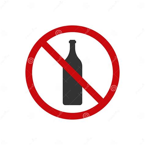 Ban On Drinking Alcohol Icon Stop Bottle Symbol Sign Forbidden Wines