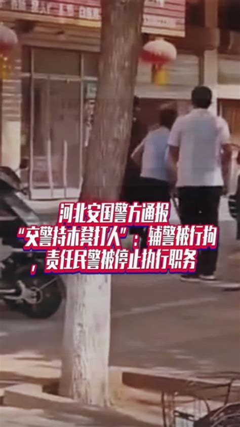 河北安国警方通报“交警持木凳打人”：辅警被行拘，责任民警被停止执行职务国是论坛 持木凳打人辅警被拘凤凰网视频凤凰网