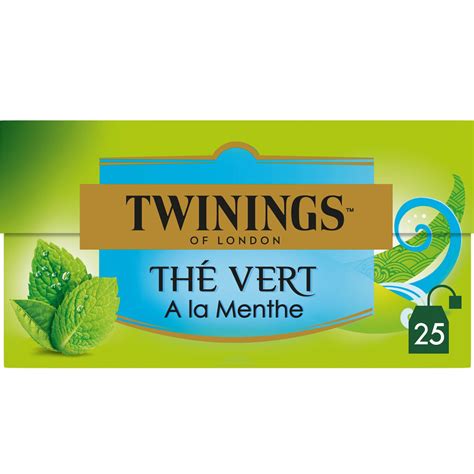 Thé vert Menthe Twinings TWININGS la boite de 25 sachets à Prix Carrefour