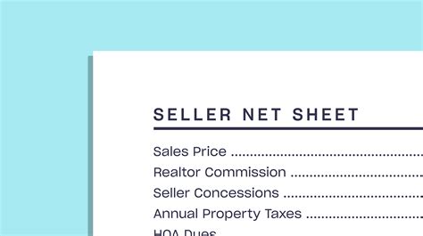 Seller S Net Sheet What Is It Do I Need One