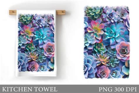 Succulents Kitchen Towel Sublimation Graphic By Shishkovaiv Creative