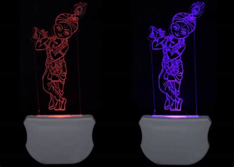 Doneria The Lord Krishna 3d Illusion Led Night Lamp Comes With 7 Multicolor Pack Of 2 Night