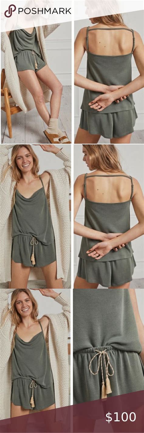 Anthropologie Cassia Sleep Tank Top Short Set Lounge Pajamas Pullover