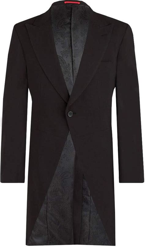 Dobell Mens Black Morning Suit Tailcoat Regular Fit Peak Lapel Classic