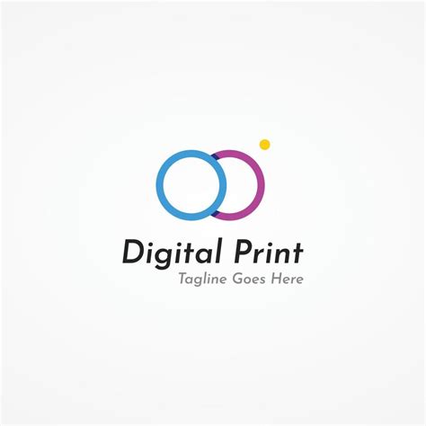 Abstract colorful logo digital printing, printing services, media, technology and the internet ...