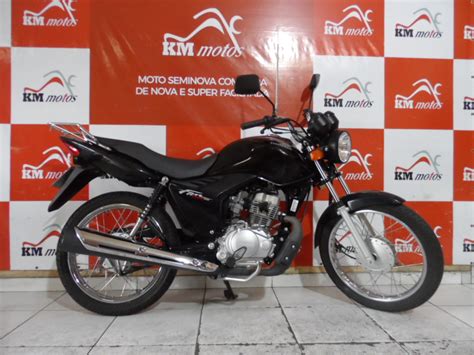 Honda Cg Es Preta Km Motos Sua Loja De Motos Semi Novas