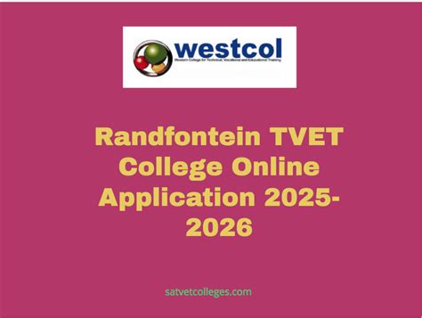 Randfontein Tvet College Online Application South African