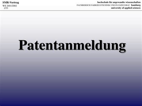 Ppt Patentanmeldung Powerpoint Presentation Free Download Id6639842