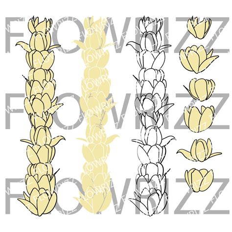 Pikake Lei Flower Set Pikake Lei Flower Clip Art Svg Eps Pdf Png