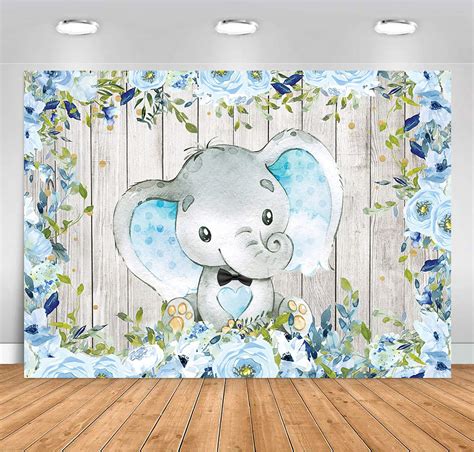 Buy Sensfun Floral Elephant Backdrop Blue Elephant Baby Shower Birthday