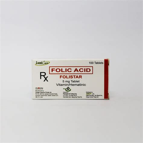 Folistar Folic Acid 5mg Tablet 100 S Price In The Philippines Medsgo Pharmacy