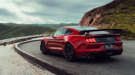 Desktop Wallpapers Ford Mustang Shelby Gt500 2019 Red Cars 1920x1080