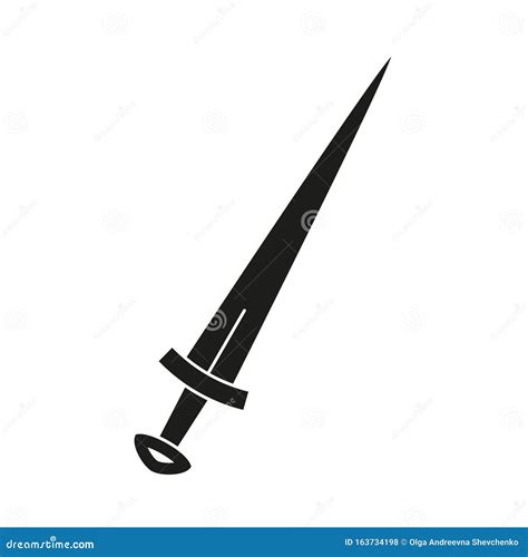 Black And White Dagger Silhouette Stock Vector Illustration Of League