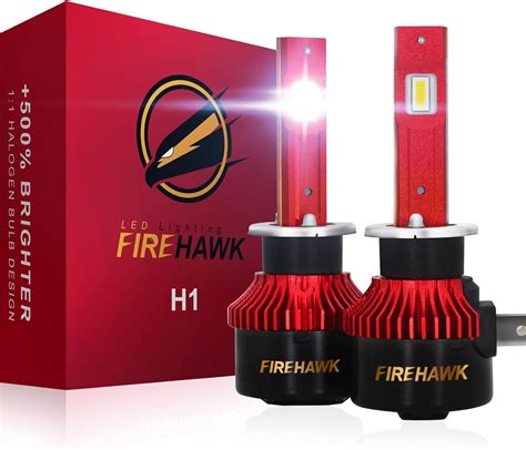 Firehawk 2024 New H1 Led Headlight Bulbs 25000lm Japanese Chips 500 Brighter 6000k Cool White