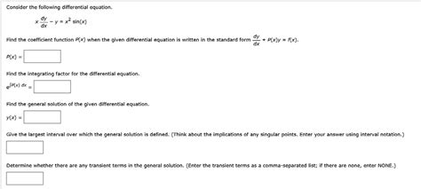 SOLVED Consider The Following Differential Equation Y Sin X Find