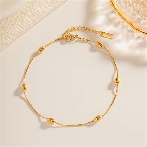 Be Happy Jewellery Stainless Steel Ankle Bracelet Gold Simple Style