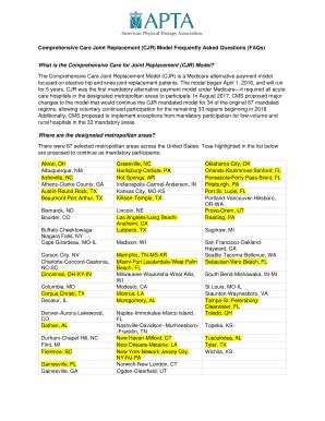 Fillable Online Comprehensive Care Joint Replacement Cjr Model