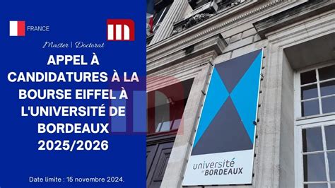 Bourses Eiffel à l Université de Bordeaux 2025 2026